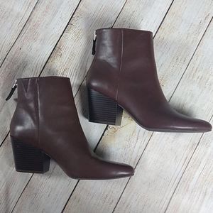 A new day faux leather pointed toe zip up boot